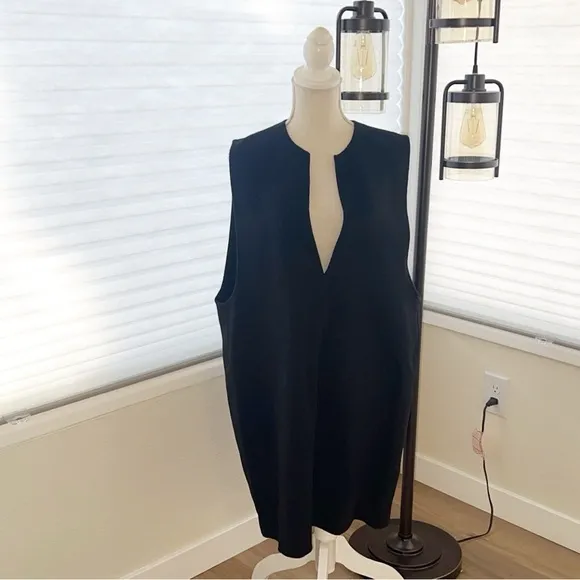 🆕COS Vneck Double Faced Black Wool Dress