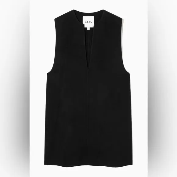 🆕COS Vneck Double Faced Black Wool Dress