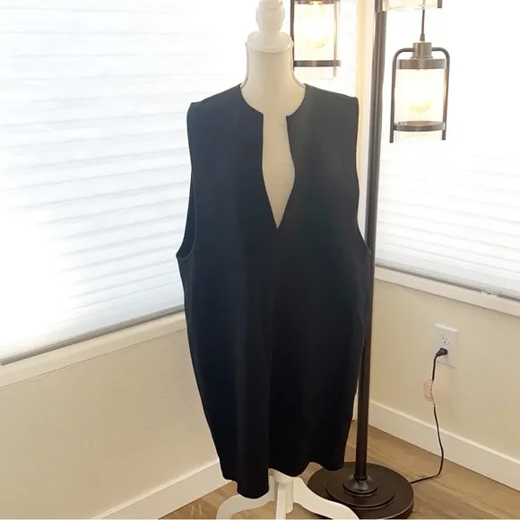 🆕COS Vneck Double Faced Black Wool Dress