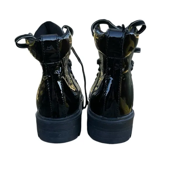 Cougar boots Black Nelson Nash Waterproof patent Leather Hikng Boots size 7