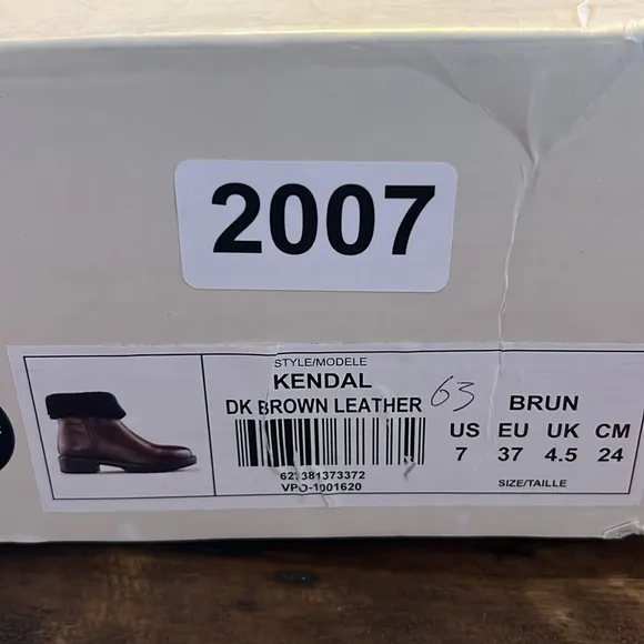 Cougar Kendal Dark Brown Leather Cold Weather Waterproof Winter Boots NEW Size 7