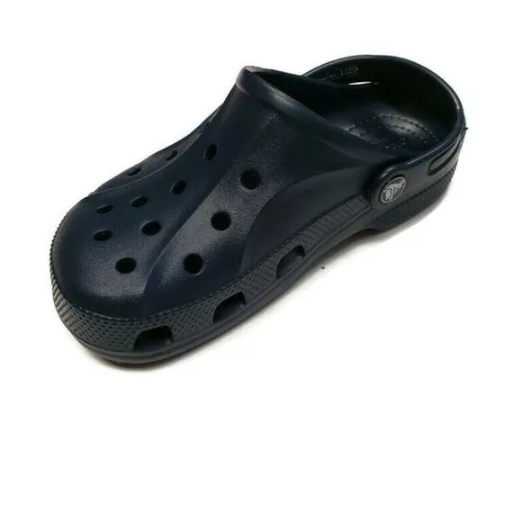 CROCS Baya Clog K Junior Size J3 Lightweight Slip On Clogs Shoes Navy Blue