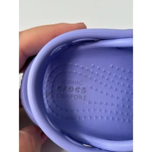 Crocs Classic Crush Clogs Sandals Slip On Lightweight Unisex Purple Size 6