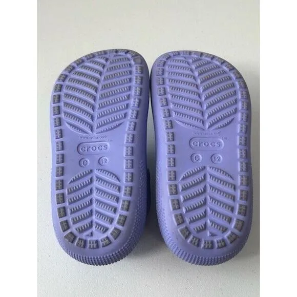 Crocs Classic Crush Clogs Sandals Slip On Lightweight Unisex Purple Size 6