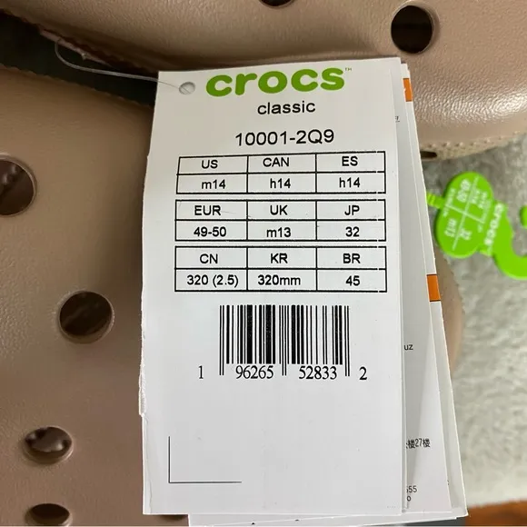 CROCS Classic Men's Clogs Sandals Size 14 Latte Brown Slip On Shoes NEW