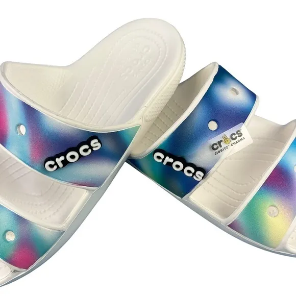 Crocs Classic Solarized Sandals Tie Dye Double Straps Slip On Size M10 W12 (Tag)