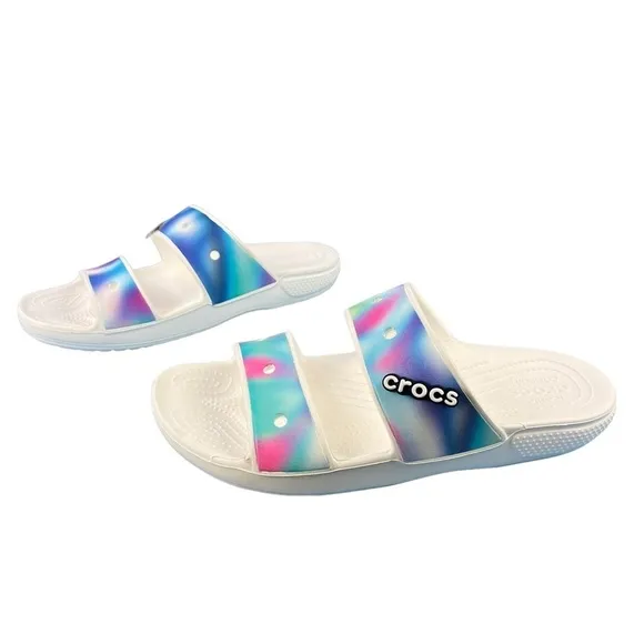 Crocs Classic Solarized Sandals Tie Dye Double Straps Slip On Size M10 W12 (Tag)