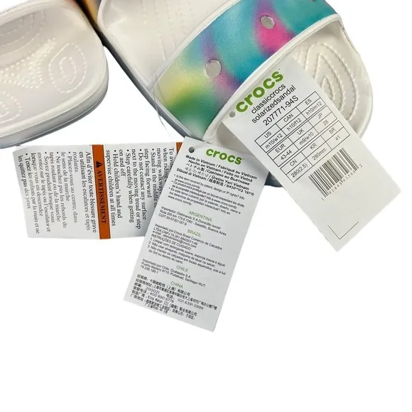 Crocs Classic Solarized Sandals Tie Dye Double Straps Slip On Size M10 W12 (Tag)