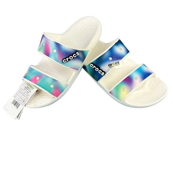 Crocs Classic Solarized Sandals Tie Dye Double Straps Slip On Size M10 W12 (Tag)