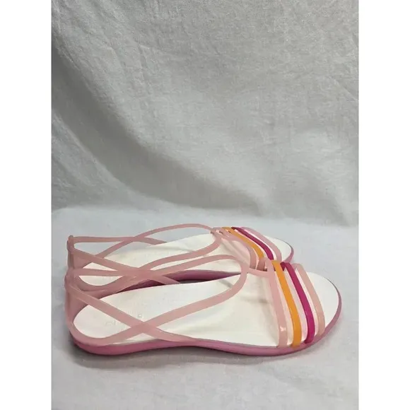Crocs Isabella Huarache Iconic Slip On Sandals Jelly Rainbow Colorful Women’s 9