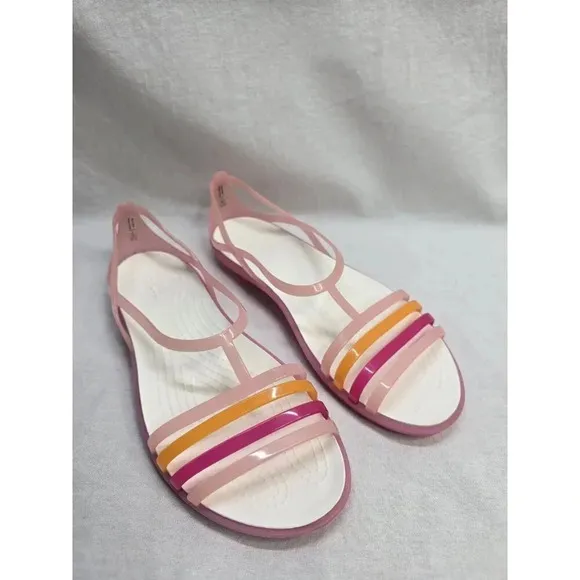 Crocs Isabella Huarache Iconic Slip On Sandals Jelly Rainbow Colorful Women’s 9