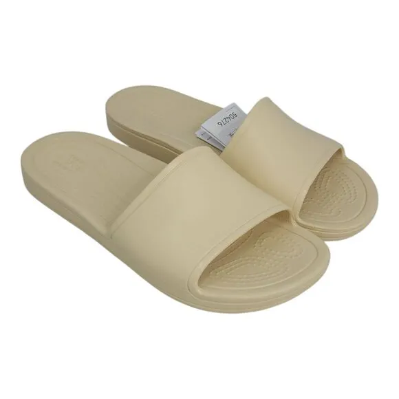 Crocs Kaddee Slide Sandals Womens Size 10 Cream Tan Lightweight Comfort