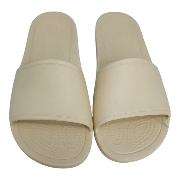 Crocs Kaddee Slide Sandals Womens Size 10 Cream Tan Lightweight Comfort