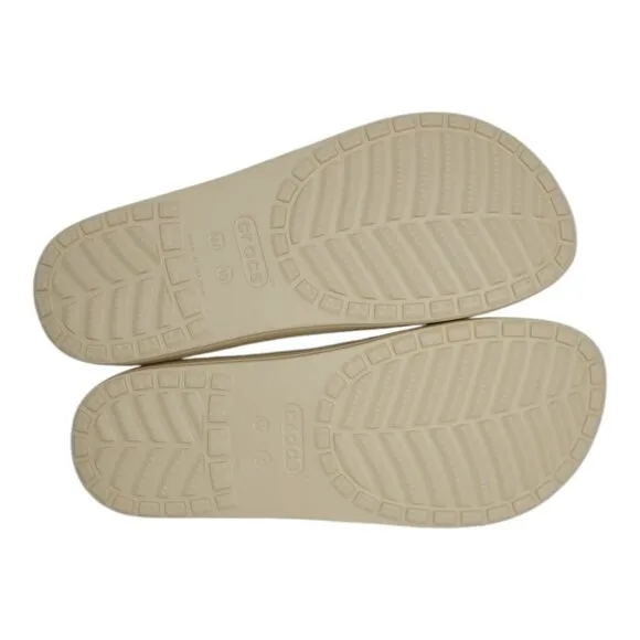 Crocs Kaddee Slide Sandals Womens Size 10 Cream Tan Lightweight Comfort