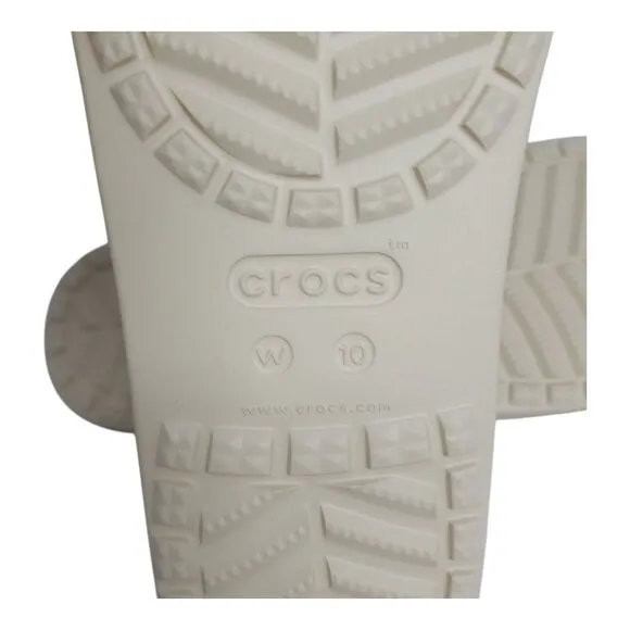 Crocs Kaddee Slide Sandals Womens Size 10 Cream Tan Lightweight Comfort