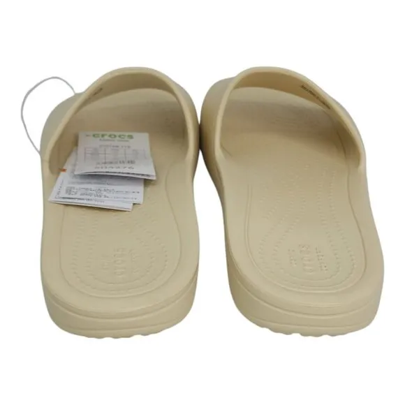 Crocs Kaddee Slide Sandals Womens Size 10 Cream Tan Lightweight Comfort
