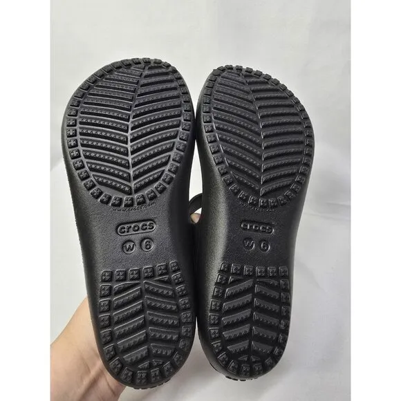 Crocs Kadee II Sandals Strappy Slide Slip-On Black Womens Womens Size 6