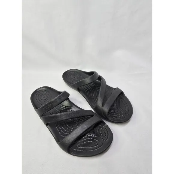Crocs Kadee II Sandals Strappy Slide Slip-On Black Womens Womens Size 6