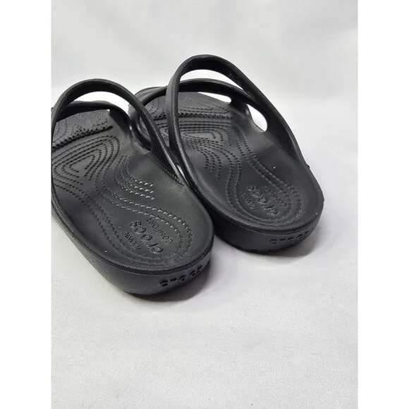 Crocs Kadee II Sandals Strappy Slide Slip-On Black Womens Womens Size 6