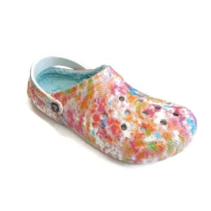 Crocs Mens 9 Womens 11 Classic Lined Tie Dye Slip On Clog Shoes Sandals