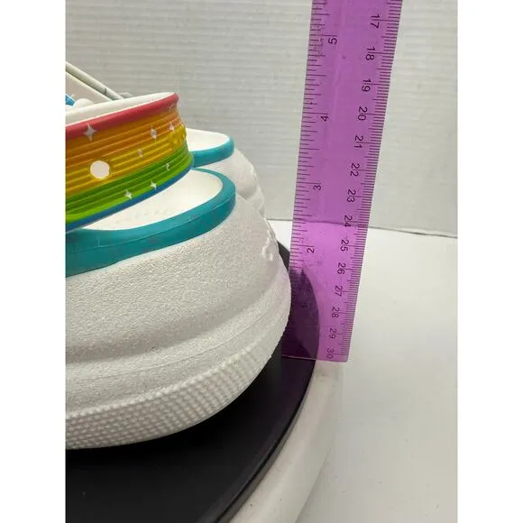 Crocs x Care Bears Crush Clog Rainbow Womens Slip On Platform Clog Sandals Sz 7
