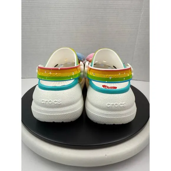 Crocs x Care Bears Crush Clog Rainbow Womens Slip On Platform Clog Sandals Sz 7