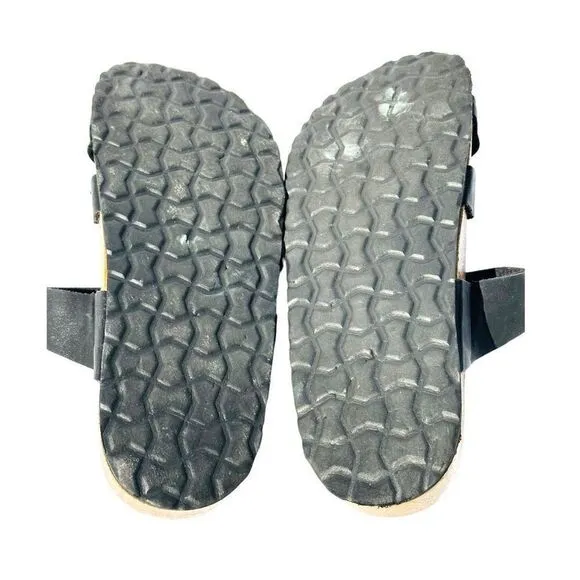 Cushionaire Womens Sandals Luna Cork Footbed One Finger Slip On Black Size 8