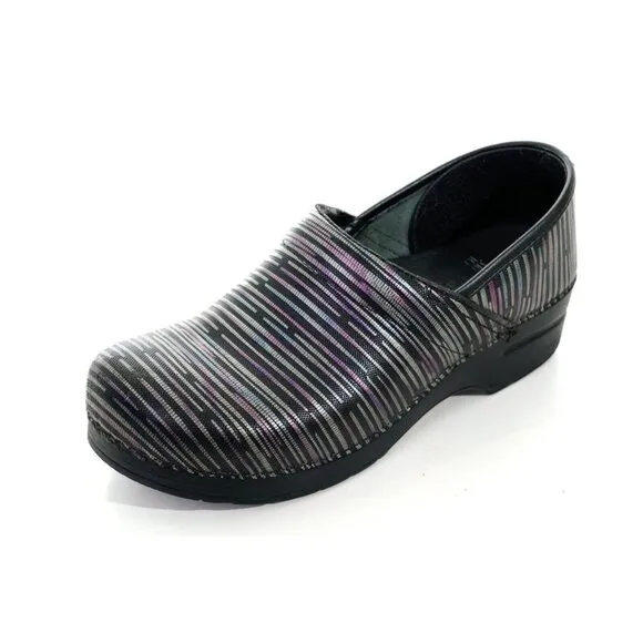 Dansko Pro XP Metallic Rainbow Stripe Clogs Women's Sz 41 EU 10.5-11 US Shoes