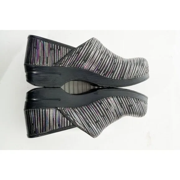 Dansko Pro XP Metallic Rainbow Stripe Clogs Women's Sz 41 EU 10.5-11 US Shoes