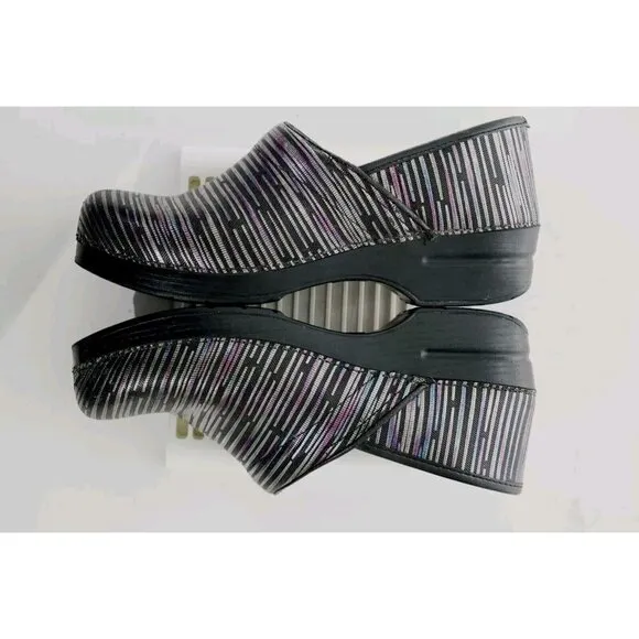 Dansko Pro XP Metallic Rainbow Stripe Clogs Women's Sz 41 EU 10.5-11 US Shoes