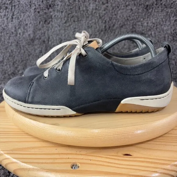 Dansko Renae Sneaker Womens Size 10 Gray Blue Nappa Leather Lace Up Casual Shoes