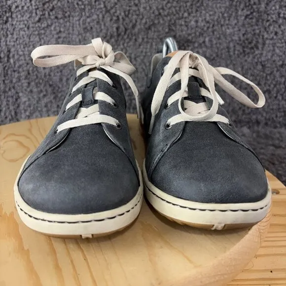 Dansko Renae Sneaker Womens Size 10 Gray Blue Nappa Leather Lace Up Casual Shoes