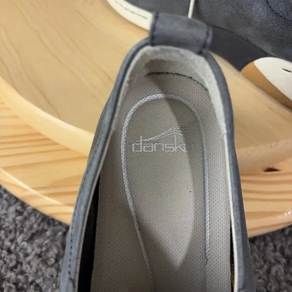 Dansko Renae Sneaker Womens Size 10 Gray Blue Nappa Leather Lace Up Casual Shoes