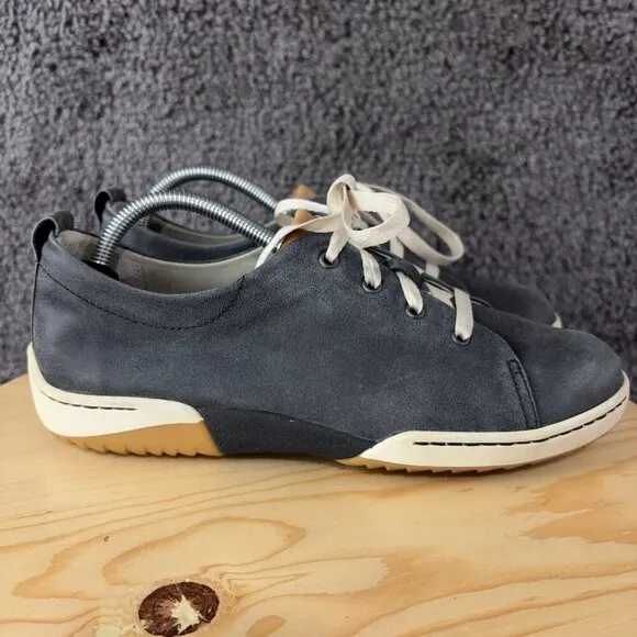 Dansko Renae Sneaker Womens Size 10 Gray Blue Nappa Leather Lace Up Casual Shoes