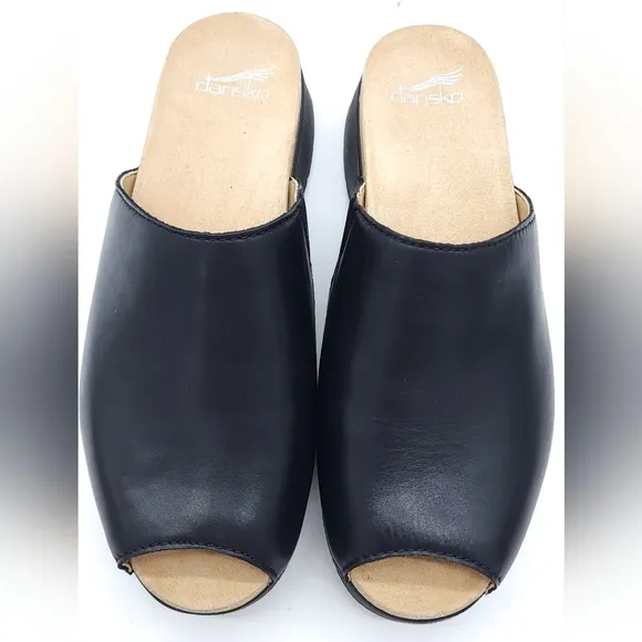 DANSKO Women's RAVYN Napa Black Slip-On Leather Slide US 9.5/10 EU 40
