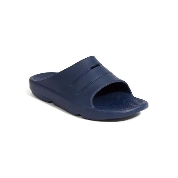 DEER STAGS Mens Navy Molded Footbed Ward Toe Slip On Slide Sandals Shoes 10 M