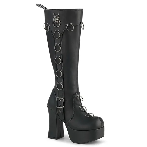 Demonia DoorKnocker Knee High Platform Boots