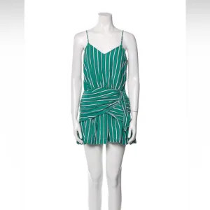 Derek Lam 10 Crosby Striped Green Spaghetti Strap Mini Dress (Size XXL | US 16)