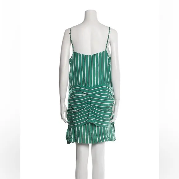 Derek Lam 10 Crosby Striped Green Spaghetti Strap Mini Dress (Size XXL | US 16)
