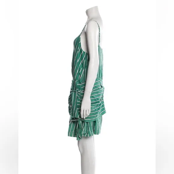 Derek Lam 10 Crosby Striped Green Spaghetti Strap Mini Dress (Size XXL | US 16)