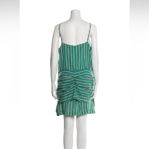 Derek Lam 10 Crosby Striped Green Spaghetti Strap Mini Dress (Size XXL | US 16)