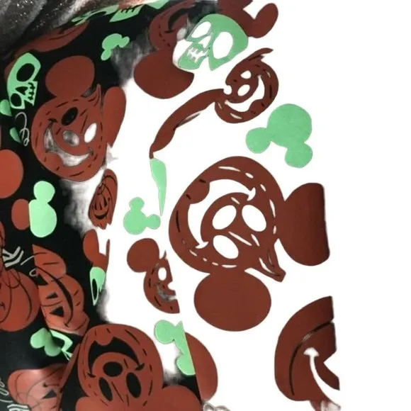 Disney Glow in the Dark Halloween Jacket Blazer Sz L/XL Mickey Pumpkin Skull