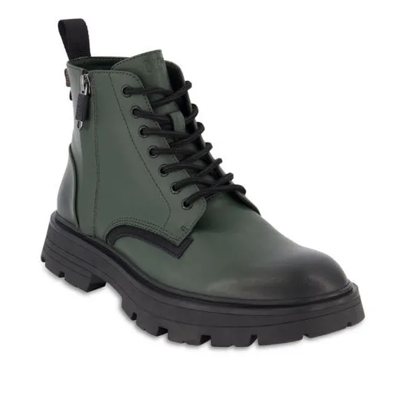 DKNY Men’s Suffix Green Lace-Up Side Zip Combat Boot- Size 11M