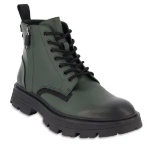 DKNY Men’s Suffix Green Lace-Up Side Zip Combat Boot- Size 11M