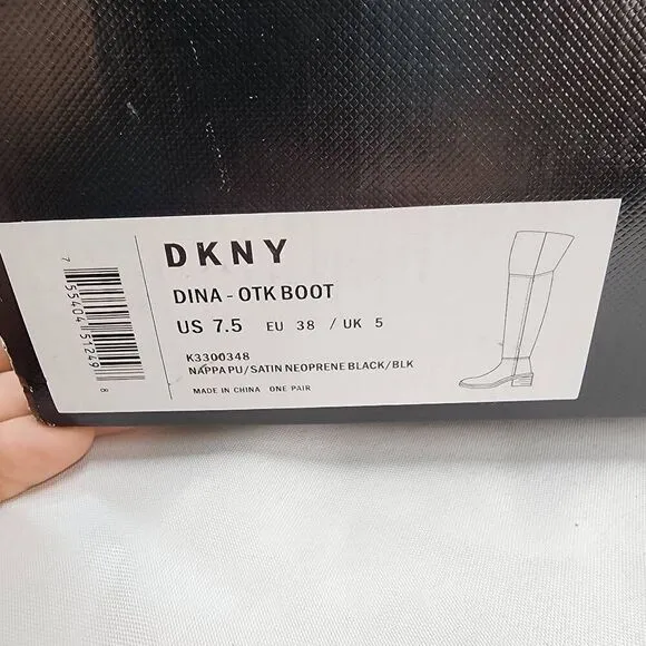 DKNY Size 7.5 Women's Dina Over-the- Knee Zip Dress Boots Black New
