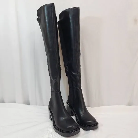 DKNY Size 7.5 Women's Dina Over-the- Knee Zip Dress Boots Black New