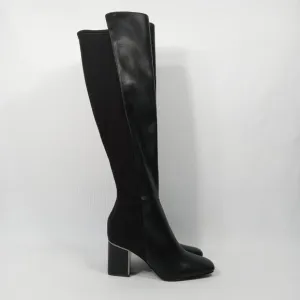 DKNY Women's Cilli Square-Toe Black Knee-High Dress Boots Size 7