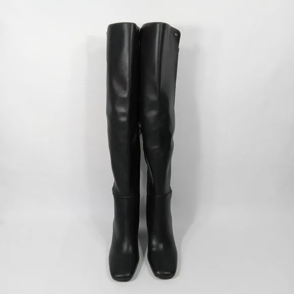 DKNY Women's Cilli Square-Toe Black Knee-High Dress Boots Size 7