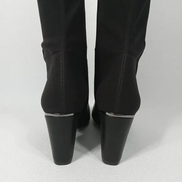 DKNY Women's Cilli Square-Toe Black Knee-High Dress Boots Size 7