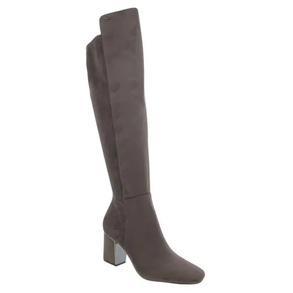 DKNY Women's Cilli Square Toe Knee High Dress Boots Brown Size 6
